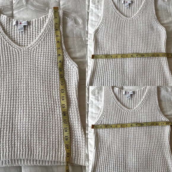 Vintage Real Clothes Sleeveless V-Neck White Cotton Knit Tank Top - Picture 10 of 11
